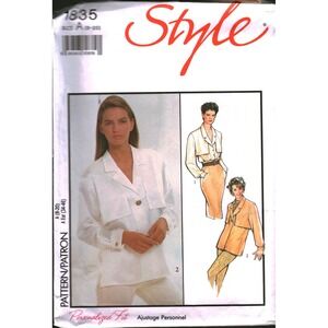 Style 1835 Misses Loose Fitting Shirt Sewing Pattern Sz 8-16 Yoke Detail Blouse